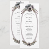 Hochzeitsprogramm für Winter-Blume Einladung (Vorne/Hinten)