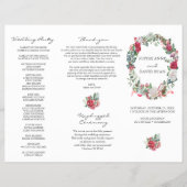Hochzeitsprogramm für Winter-Blumenreath Tri+Fold (Vorne)