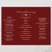 Hochzeitsprogramm für Winter-Blumenreath Tri+Fold (Hinten)