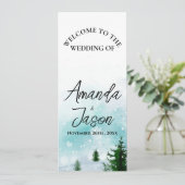 Hochzeitsprogramm für Winterschneeflocken Eisfrost Einladung (Stehend Vorderseite)