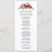 Hochzeitsprogramm für Winterurlaube in Poinsettia Programm (Rückseite)