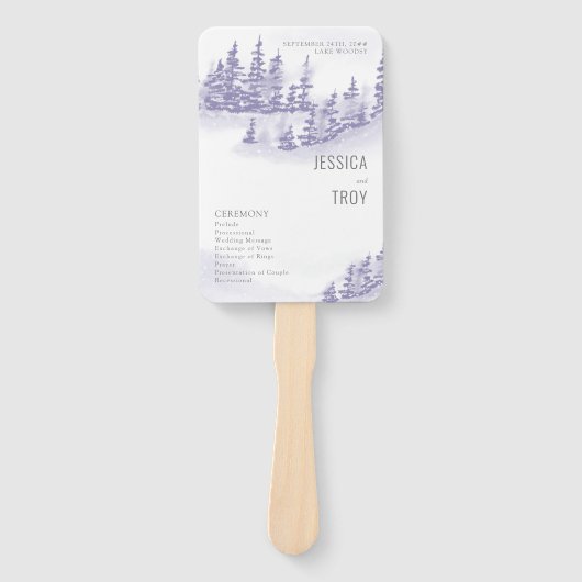 Hochzeitsprogramm für Winterwald Fächer (Vorderseite)