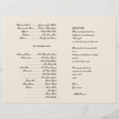 Hochzeitsprogramm für Winterweiß und Rot-Mistletoe (Rückseite)