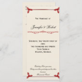 Hochzeitsprogramm für Winterweiß und Rot-Mistletoe Programm (Vorne/Hinten)