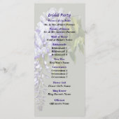 Hochzeitsprogramm für Wisteria und Blätter Programm (Rückseite)