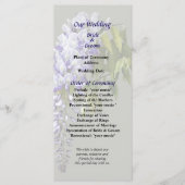 Hochzeitsprogramm für Wisteria und Blätter Programm (Vorderseite)