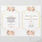 Hochzeitsprogramm für zartes Rosa Blütenblütengold (Vorne)