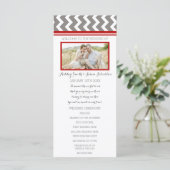 Hochzeitsprogramm für Zickzack Foto in Red Gray Programm (Stehend Vorderseite)