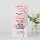 Hochzeitsprogramm für zwei rosa Nelken Programm (Stehend Vorderseite)
