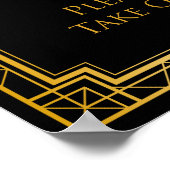 Hochzeitsprogramm | Gatsby Art Deco Poster (Ecke)