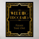 Hochzeitsprogramm | Gatsby Art Deco Poster (Vorne)