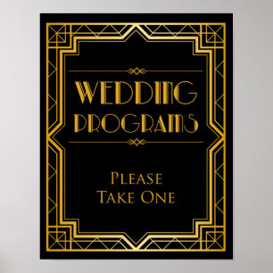 Hochzeitsprogramm   Gatsby Art Deco Poster