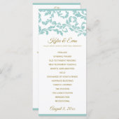 Hochzeitsprogramm geblüht - Türkis und Gold Programm (Vorne/Hinten)