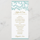 Hochzeitsprogramm geblüht - Türkis und Gold Programm (Vorderseite)