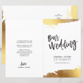 HOCHZEITSPROGRAMM gebürstete Schrift Luxus vergold (Vorne/Hinten)