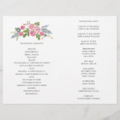 Hochzeitsprogramm gefaltet. Rosa Rosen. Gartenanla (Rückseite)