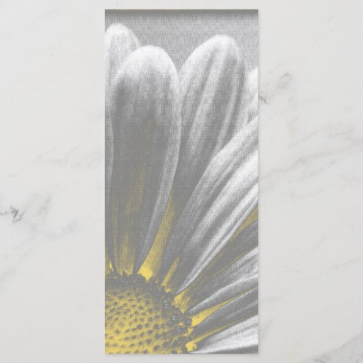 Hochzeitsprogramm Gelb und Grau Programm (Rückseite)