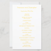 Hochzeitsprogramm Gelbe Schmetterling (Rückseite)