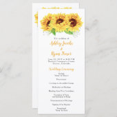 Hochzeitsprogramm Gelbe Sonnenblume Wasserfarben Programm (Vorne/Hinten)