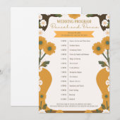 Hochzeitsprogramm – Gelbe und Weiße Blumengrenze D Programm (Vorne/Hinten)