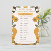 Hochzeitsprogramm – Gelbe und Weiße Blumengrenze D Programm (Stehend Vorderseite)