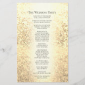 Hochzeitsprogramm | Glam Gold Glitzer Look (Rückseite)