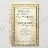 Hochzeitsprogramm | Glam Gold Glitzer Look (Vorne/Hinten)