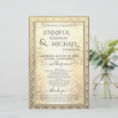 Hochzeitsprogramm | Glam Gold Glitzer Look (Stehend Vorderseite)