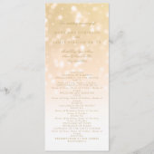 Hochzeitsprogramm Gold Bokeh Sparkle Lights Programm (Vorderseite)