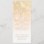 Hochzeitsprogramm Gold Bokeh Sparkle Lights Programm (Rückseite)