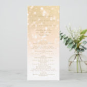 Hochzeitsprogramm Gold Bokeh Sparkle Lights Programm (Stehend Vorderseite)