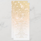 Hochzeitsprogramm Gold Bokeh Sparkle Lights Programm (Vorne/Hinten)