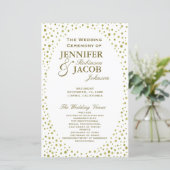 Hochzeitsprogramm | Gold Confetti (Stehend Vorderseite)