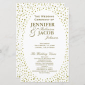 Hochzeitsprogramm | Gold Confetti (Vorne/Hinten)