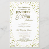 Hochzeitsprogramm | Gold Confetti (Vorderseite)