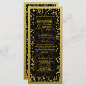 Hochzeitsprogramm | Gold Confetti Programm (Vorne/Hinten)