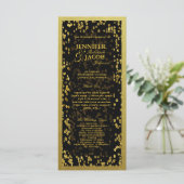 Hochzeitsprogramm | Gold Confetti Programm (Stehend Vorderseite)