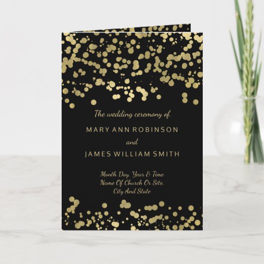 Hochzeitsprogramm Gold Foil Confetti Programm (Vorderseite)