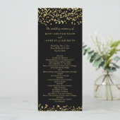 Hochzeitsprogramm Gold Foil Confetti Programm (Stehend Vorderseite)