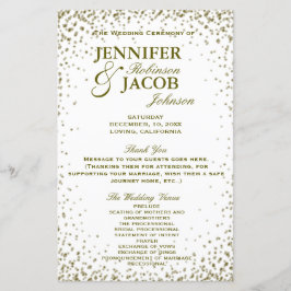 Hochzeitsprogramm | Gold Glitzer Confetti