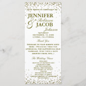 Hochzeitsprogramm | Gold Glitzer Confetti Programm (Vorderseite)