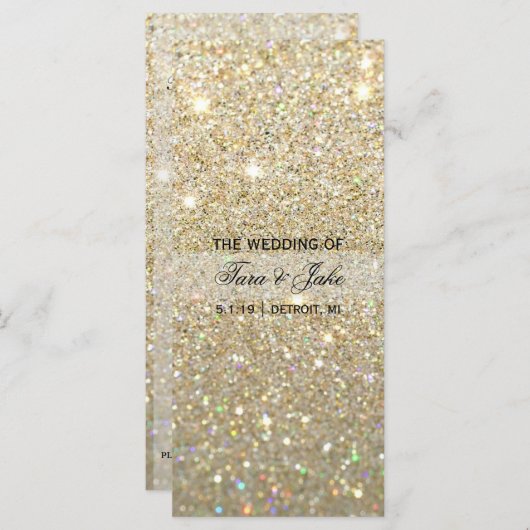 Hochzeitsprogramm - Gold Glitzer Fab Programm (Vorne/Hinten)