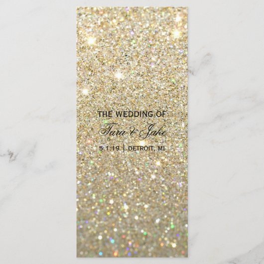 Hochzeitsprogramm - Gold Glitzer Fab Programm (Vorderseite)