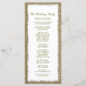 Hochzeitsprogramm | Gold-Glitzer-Grenze Programm (Rückseite)
