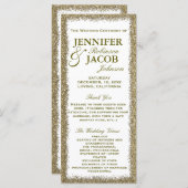 Hochzeitsprogramm | Gold-Glitzer-Grenze Programm (Vorne/Hinten)