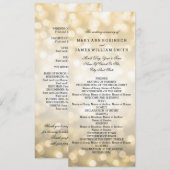Hochzeitsprogramm Gold Glitzer Lights Programm (Vorne/Hinten)
