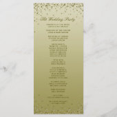 Hochzeitsprogramm | Gold Gradient Glitzer Confetti Programm (Rückseite)