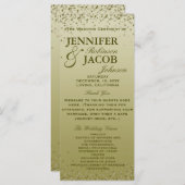 Hochzeitsprogramm | Gold Gradient Glitzer Confetti Programm (Vorne/Hinten)