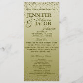 Hochzeitsprogramm | Gold Gradient Glitzer Confetti Programm (Vorderseite)