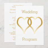 Hochzeitsprogramm Gold Hearts Programm (Vorne/Hinten)